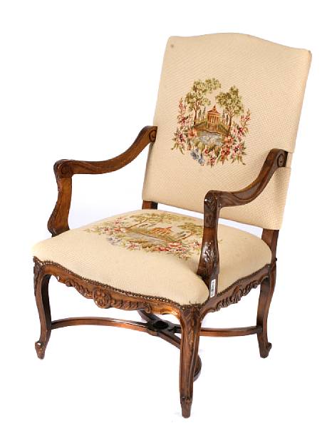 Appraisal: A Regence style open armchair height in width in depth