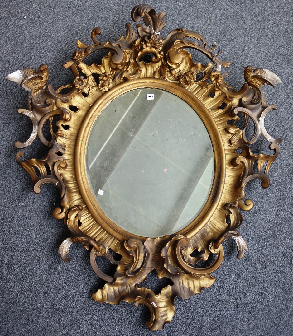 Appraisal: A th century Italian gilt framed wall mirror with floral