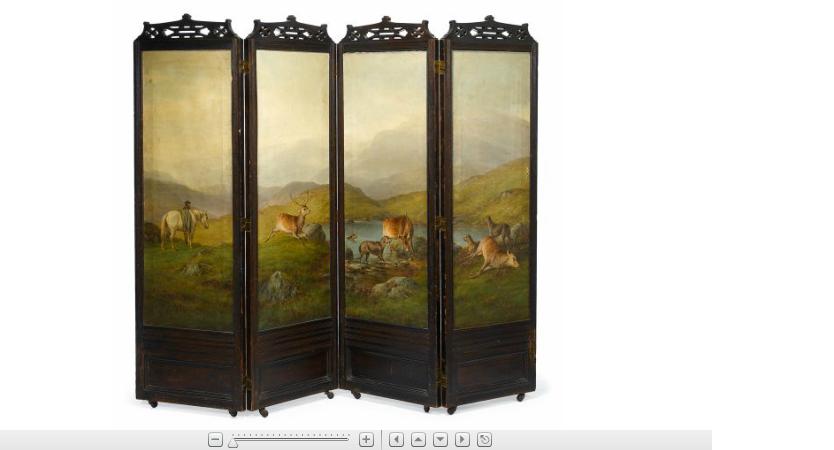 Appraisal: Victorian painted four panel screenattributed to william luker snr british