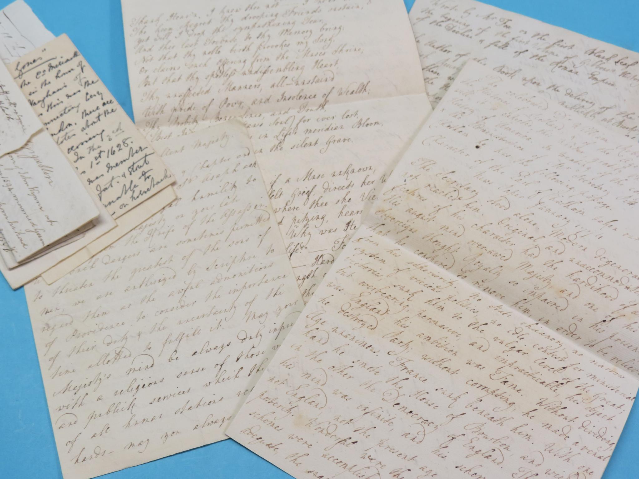 Appraisal: Lamenting the Death of The Marquis of Tavistock hand-written verses