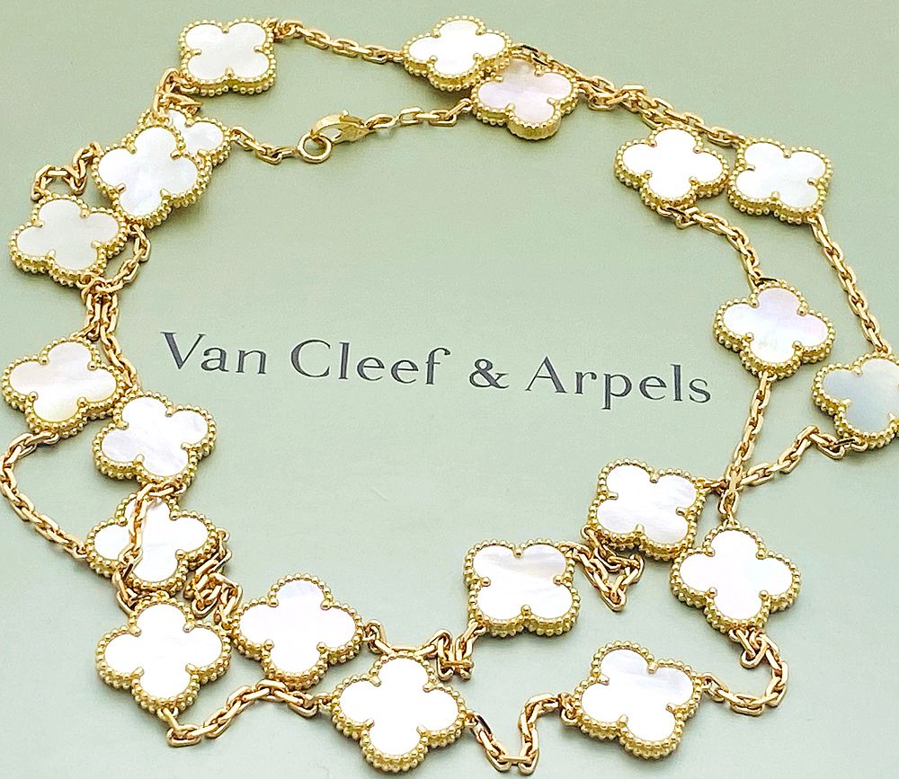 Appraisal: VAN CLEEF ARPELS K ALHAMBRA MOP MOTIF NECKLACE VAN CLEEF