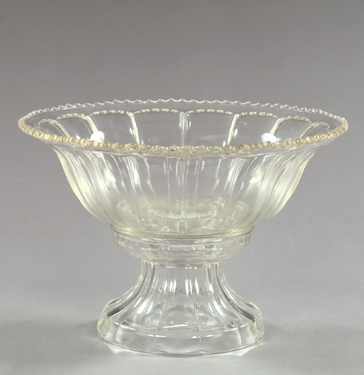 Appraisal: Large and Attractive American Panel-Pressed Glass Punchbowl-on-Stand first quarter th