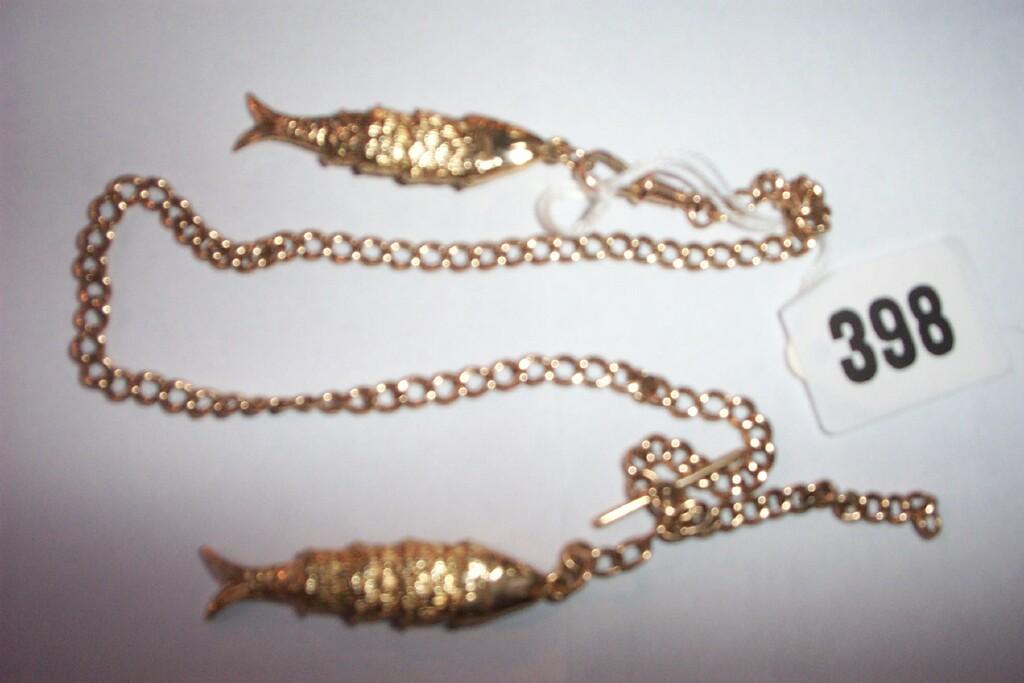 Appraisal: A ct gold watch chain of link form together with