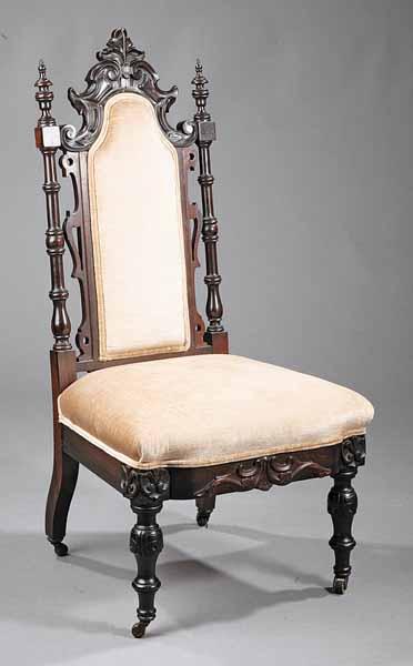 Appraisal: An American Renaissance Carved Rosewood Side Chair late th c