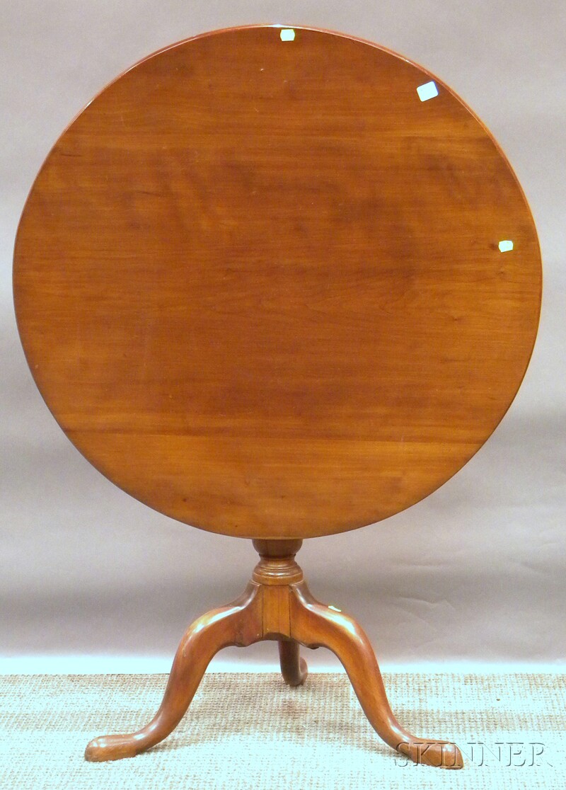 Appraisal: Chippendale Cherry Tilt-top Tea Table ht dia in