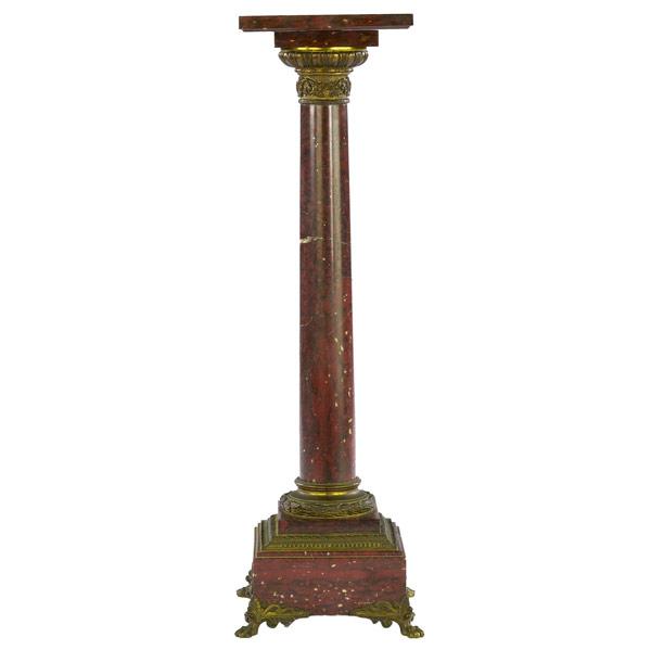 Appraisal: Bronze mounted red marble pedestal th C x x