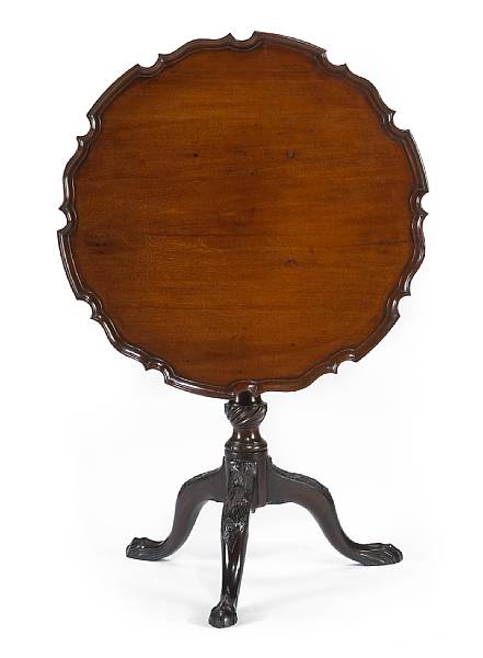 Appraisal: A Chippendale mahogany tilt-top tea table English or American third