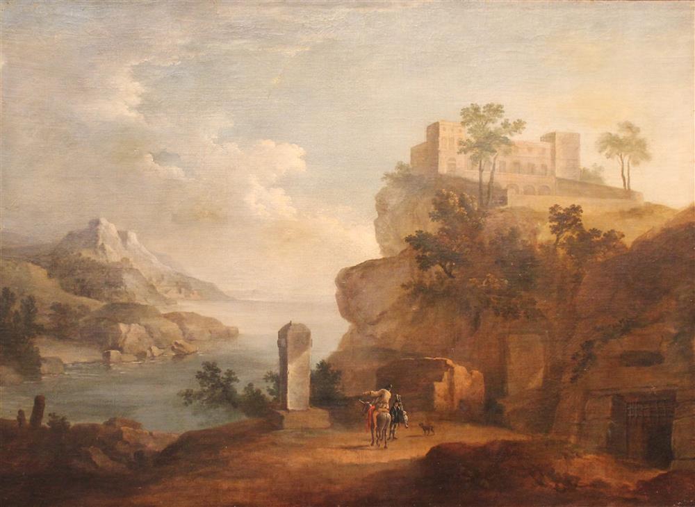 Appraisal: EUROPEAN SCHOOL TH TH CENTURY ITALIAN LANDSCAPE Oil on canvas