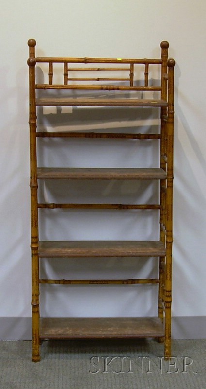 Appraisal: Victorian Aesthetic Bamboo Four-Tier Book Stand ht wd in