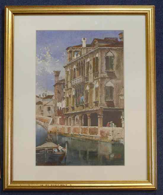 Appraisal: Alberto Prosdocimi Italian - pair of watercolours Venetian canal scenes