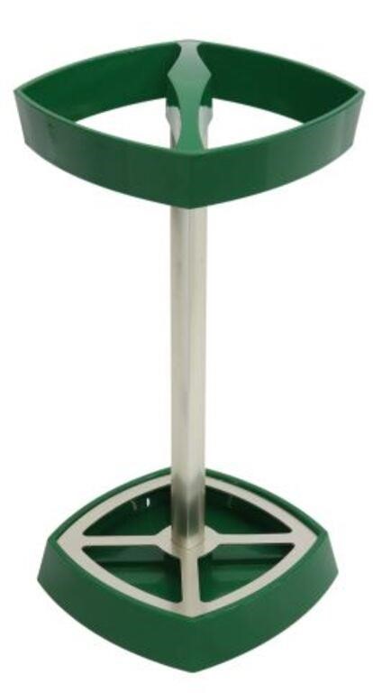 Appraisal: Mid-century modern umbrella stand c s green plastic frame silver-tone