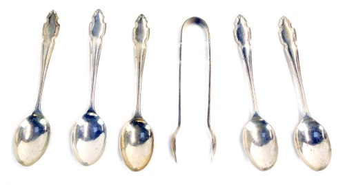 Appraisal: A cased partial set of teaspoons and sugar tongs each