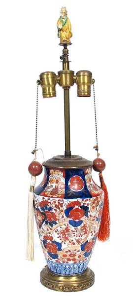 Appraisal: An Imari porcelain table lamp height in width in