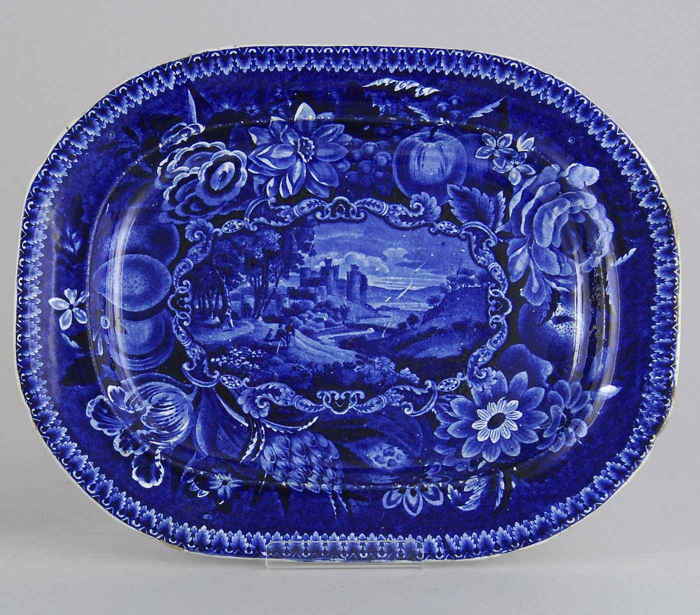 Appraisal: DARK BLUE STAFFORDSHIRE PLATTERSecond Quarter of the th CenturyBy Halls