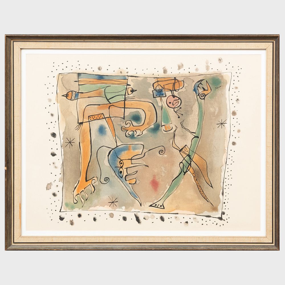 Appraisal: After Joan Mir - Untitled Lithograph in colors on wove