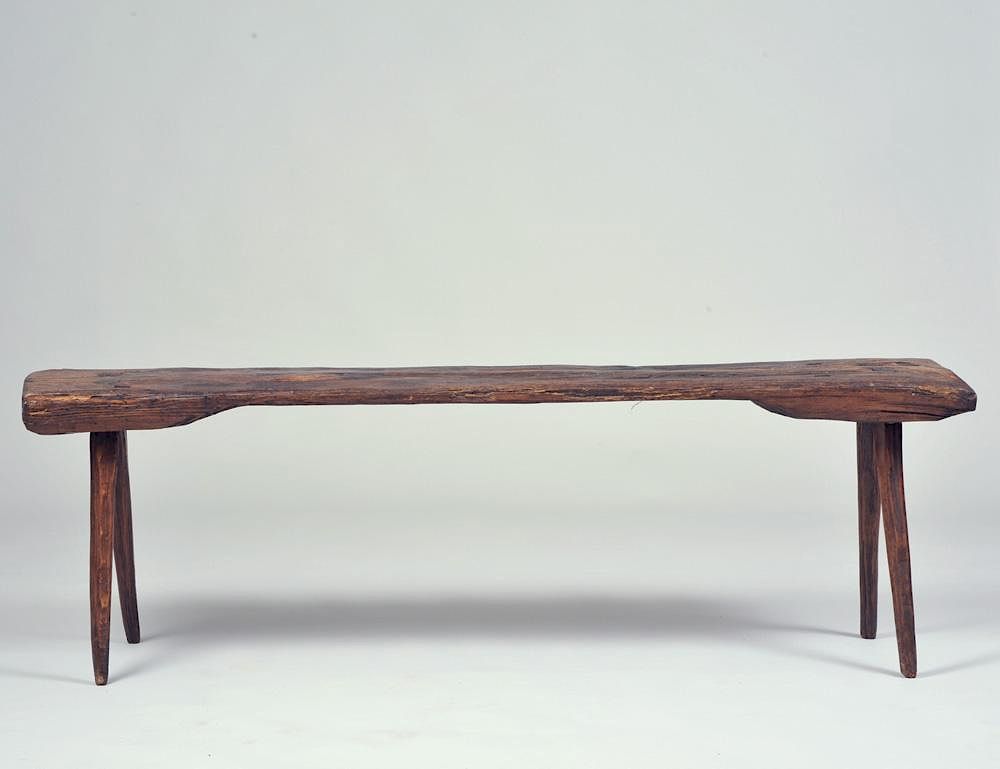 Appraisal: PRIMITIVE WOOD BENCH Length