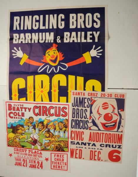 Appraisal: Lot Of Vintage Circus Posters This lot includes a Ringling