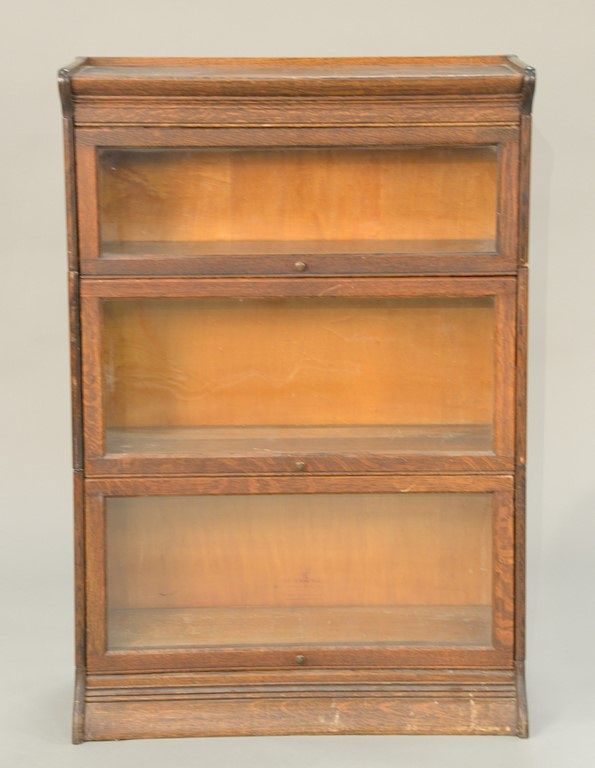 Appraisal: Oak three section stacking bookcase ht in wd in Oak