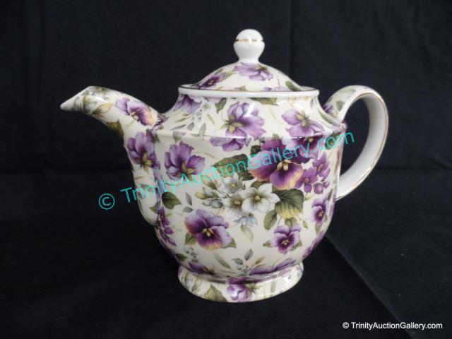 Appraisal: James Sadler England Pansy Teapot with Lid James Sadler back