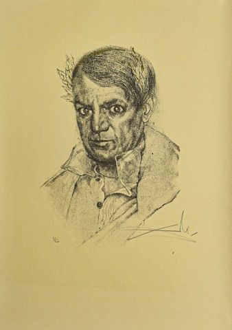 Appraisal: Salvador Dali Lithograph Portrait of Picasso This piece has not