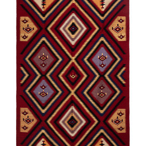 Appraisal: Navajo Regional Weaving Rug late th century single-ply yarn in