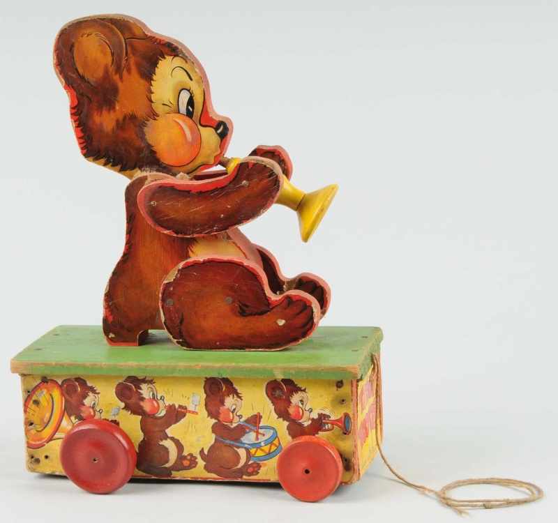 Appraisal: Fisher Price No Teddy Tooter Toy Description Paper on wood