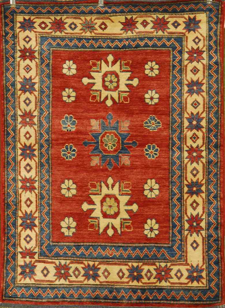 Appraisal: ORIENTAL RUG KAZAK DESIGN ' x ' '' Red field