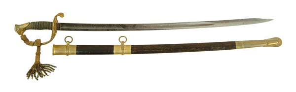 Appraisal: HISTORIC U S MODEL FOOT OFFICER S SWORD INSCRIBED TO