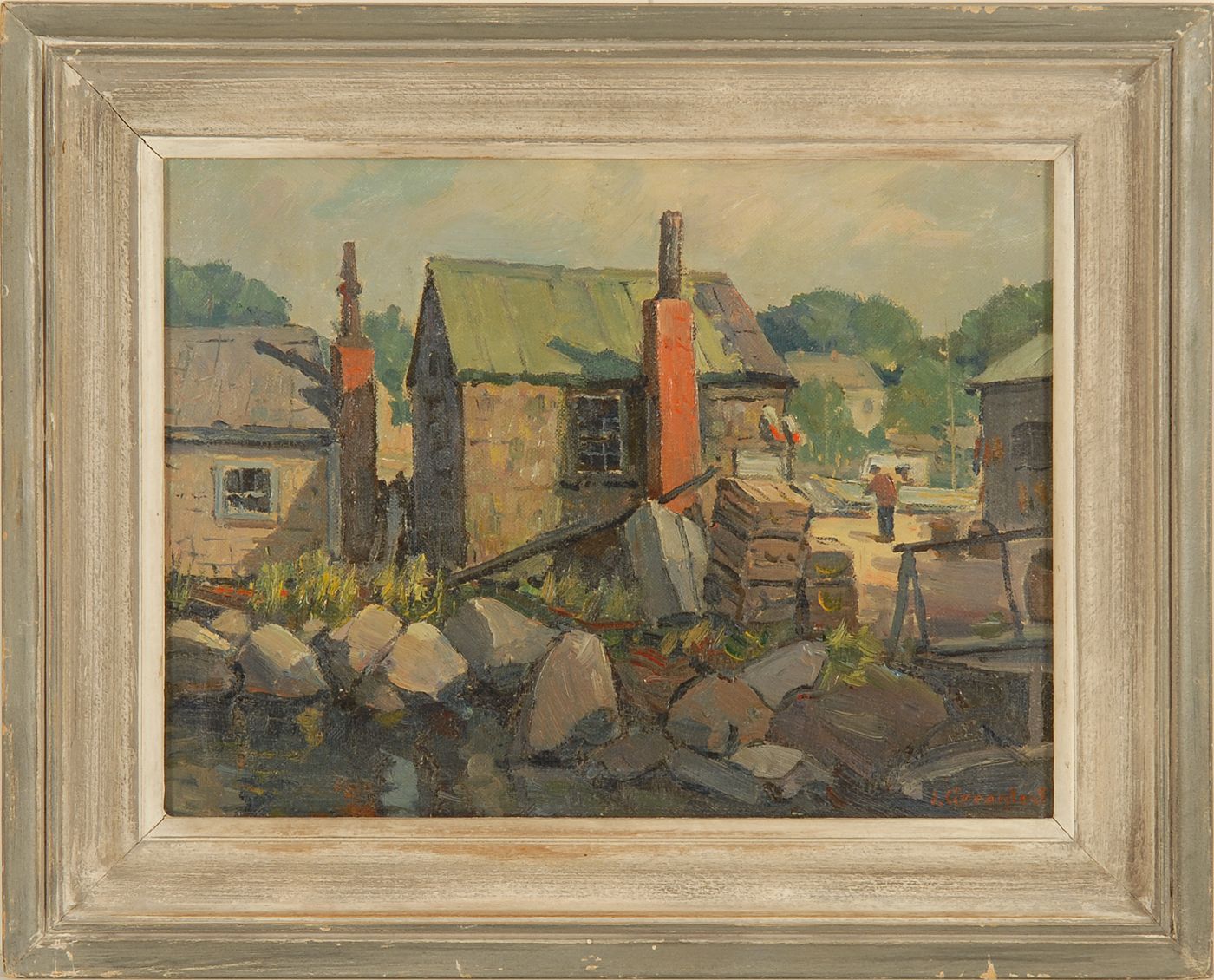 Appraisal: JACOB I GREENLEAF - Rockport Harbor Master's shack Signed lower