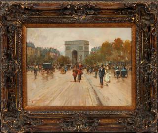 Appraisal: FRENCH OIL PAINTING ON PLYWOOD C - H W PARIS