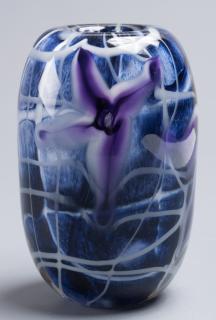 Appraisal: Roger Gandelman Art Glass Vase Art glass vase with purple