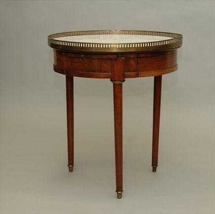 Appraisal: Walnut Bouillotte Table with Marble Top