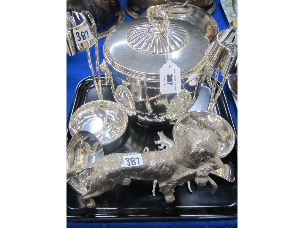 Appraisal: Tray lot of EP - ice pail wine bottle holders