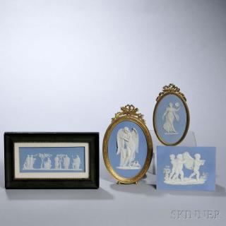 Appraisal: Four Wedgwood Light Blue Jasper Plaques England th century each