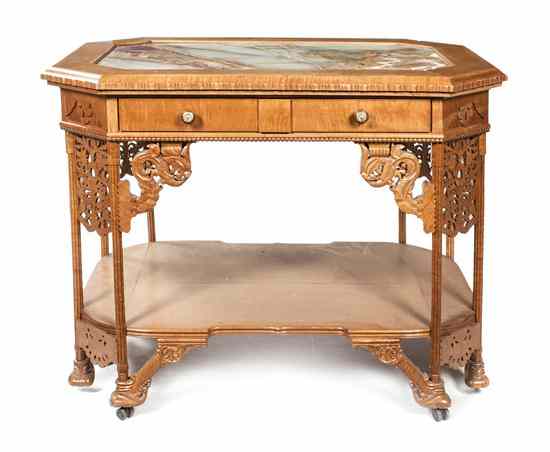 Appraisal: An American Aesthetic Maple Occasional Table likely New York having