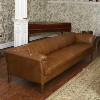 Appraisal: Resoration Hardware Sorensen leather sofa Resoration Hardware Sorensen leather sofa