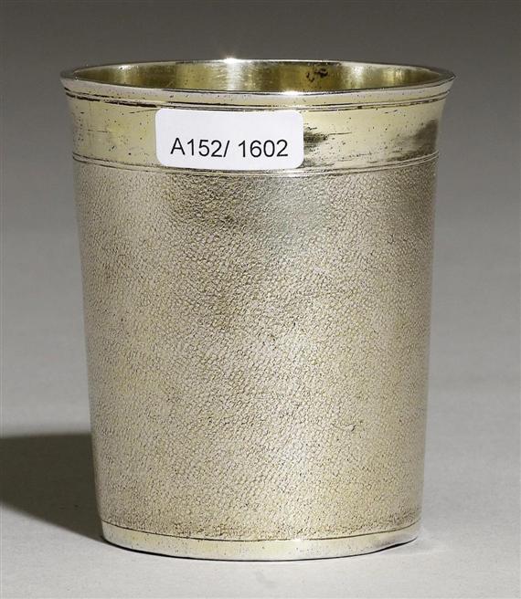 Appraisal: VERMEIL BEAKER Nuremberg th century Maker's mark Philipp Plappert H