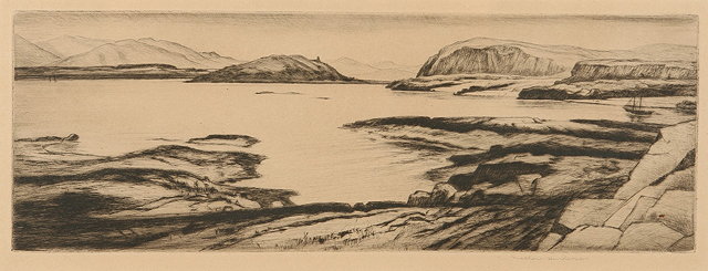 Appraisal: MATTHEW HENDERSON'The Rugged Rocks of Appin' etching x cm framed