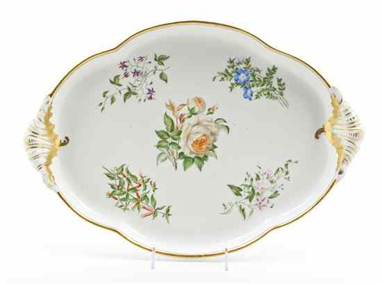 Appraisal: A Paris Porcelain Tray th century of oval form with