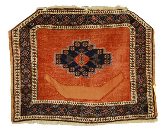 Appraisal: AFSHAR SADDLE RUG Persia early th century feet inches x