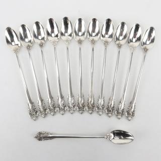 Appraisal: Set of Twelve Wallace Grand Baroque Sterling Silver Ice Tea