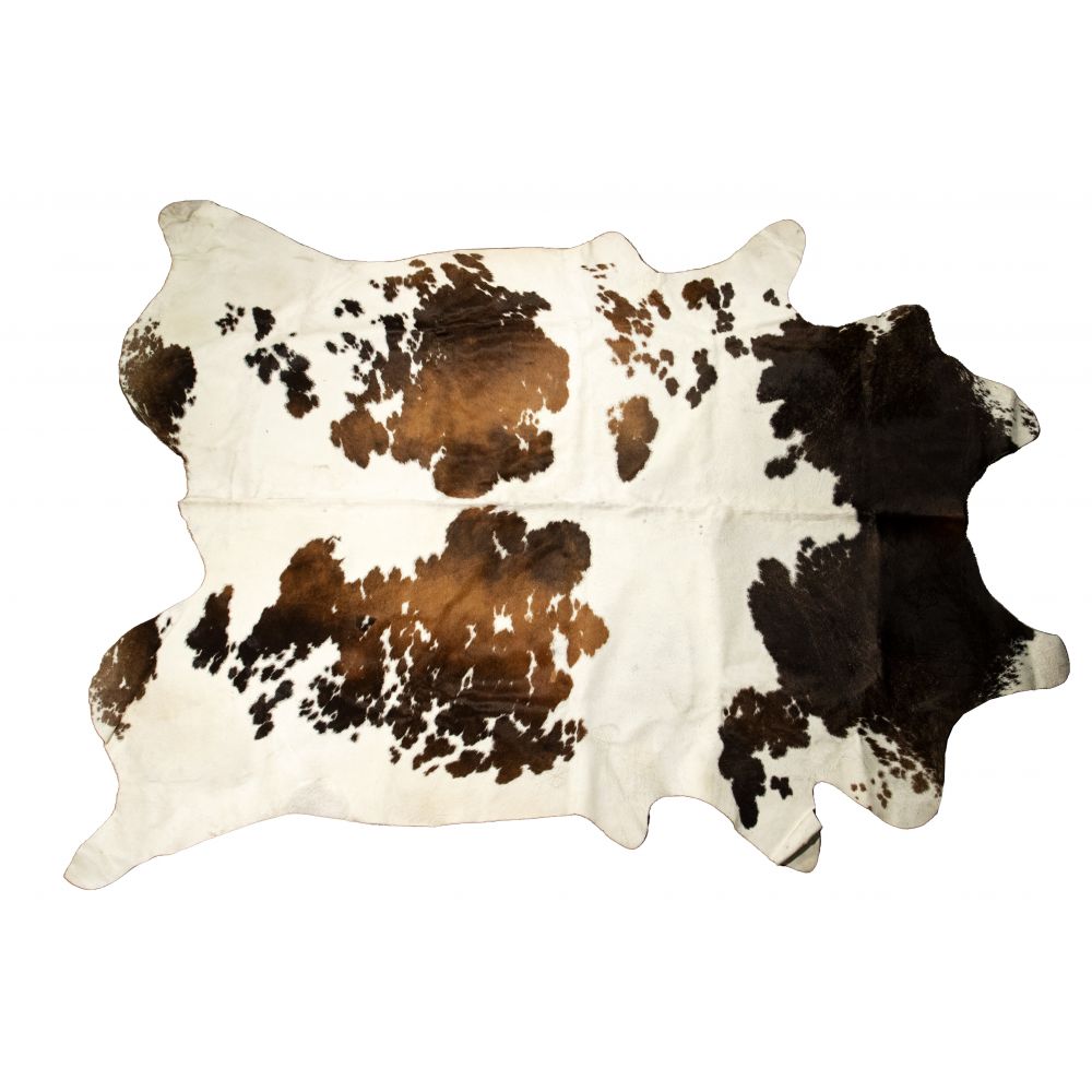 Appraisal: COWHIDE RUGHaving brown spots on a white field