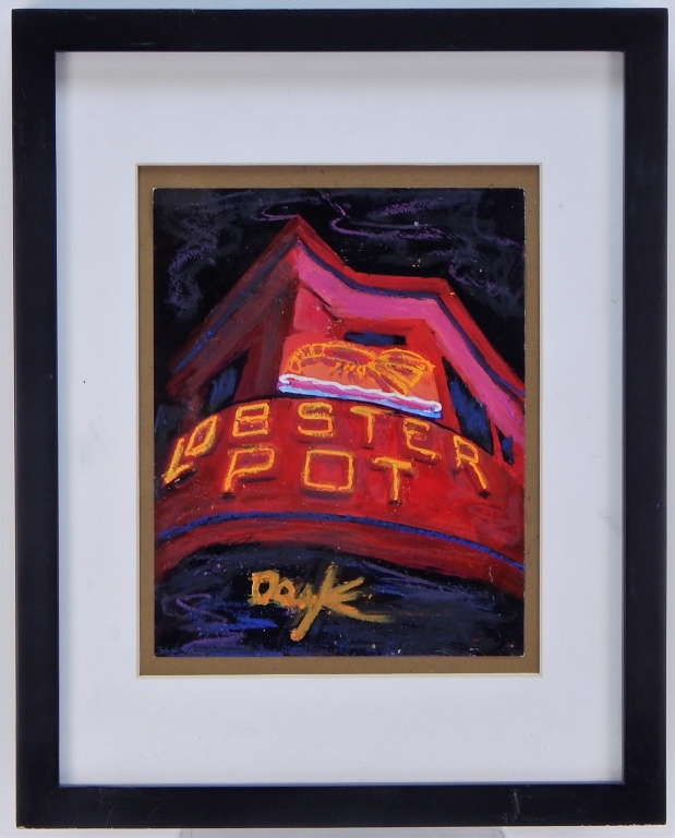 Appraisal: KEVIN DOYLE LOBSTER POT PROVINCETOWN PAINTING Massachusetts b Vibrant depiction