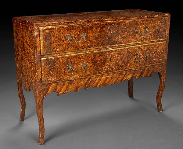 Appraisal: An Italian Rococo paint decorated commode mid th century The