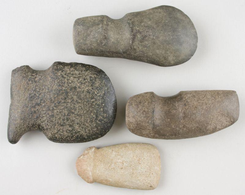 Appraisal: Four Pre-Columbian Polished Stone Axes Ecuador included are grooved axes