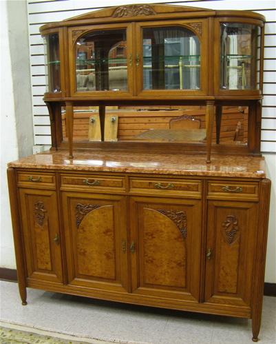 Appraisal: AN OAK AND BURL WALNUT SIDEBOARD French early th century