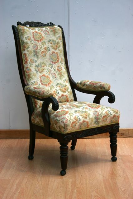 Appraisal: A Victorian mahogany and upholstered armchair