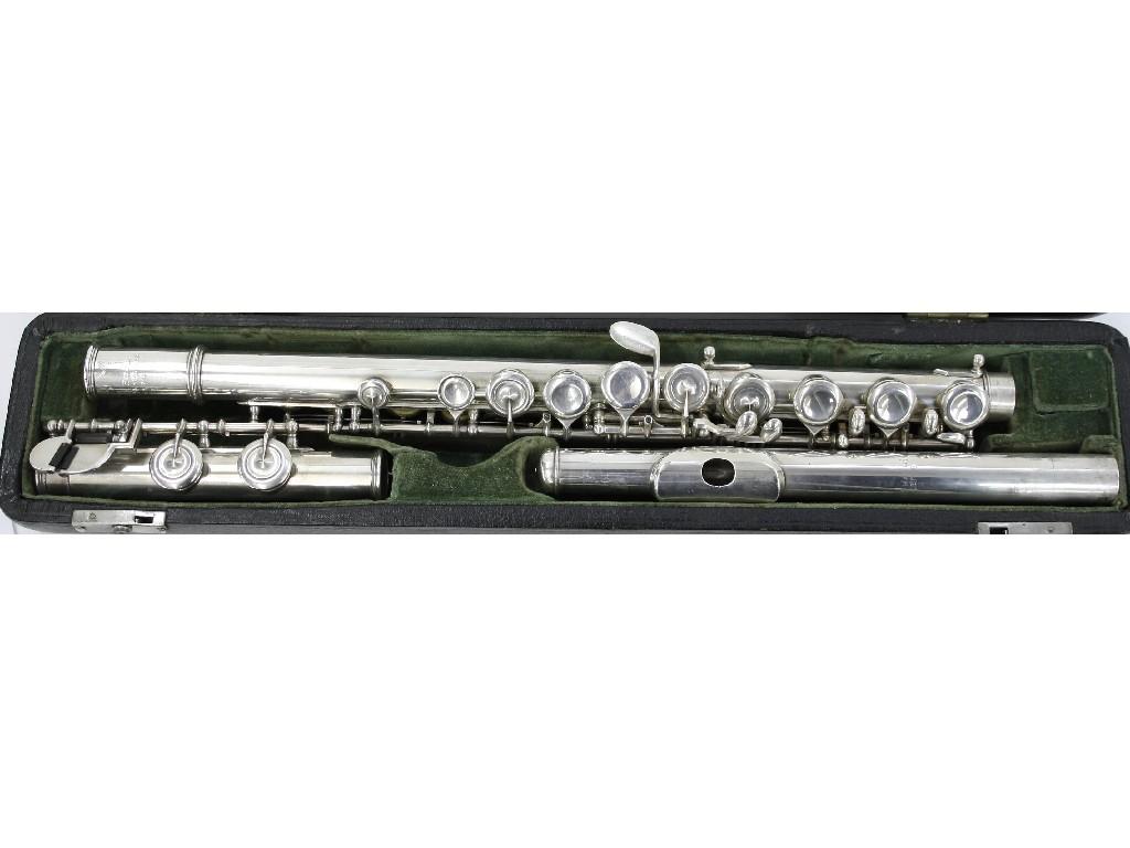 Appraisal: Silver flute by Philip Hammig with headjoint stamped Moritz Max