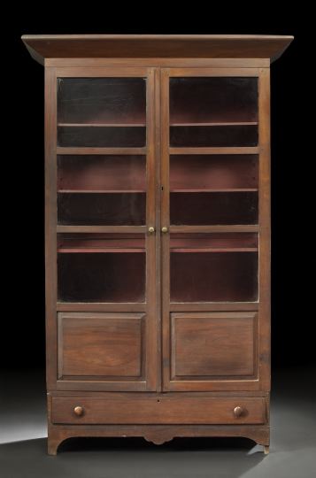 Appraisal: Vernacular American Late Classical Walnut Bookcase second quarter th century