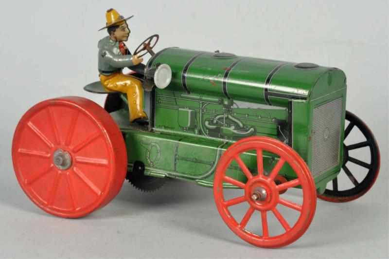 Appraisal: Tin Litho Tractor Wind-Up Toy German Working Unusual toy made